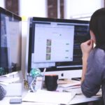 woman looking at screen