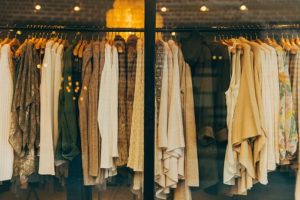 clothes in shop display