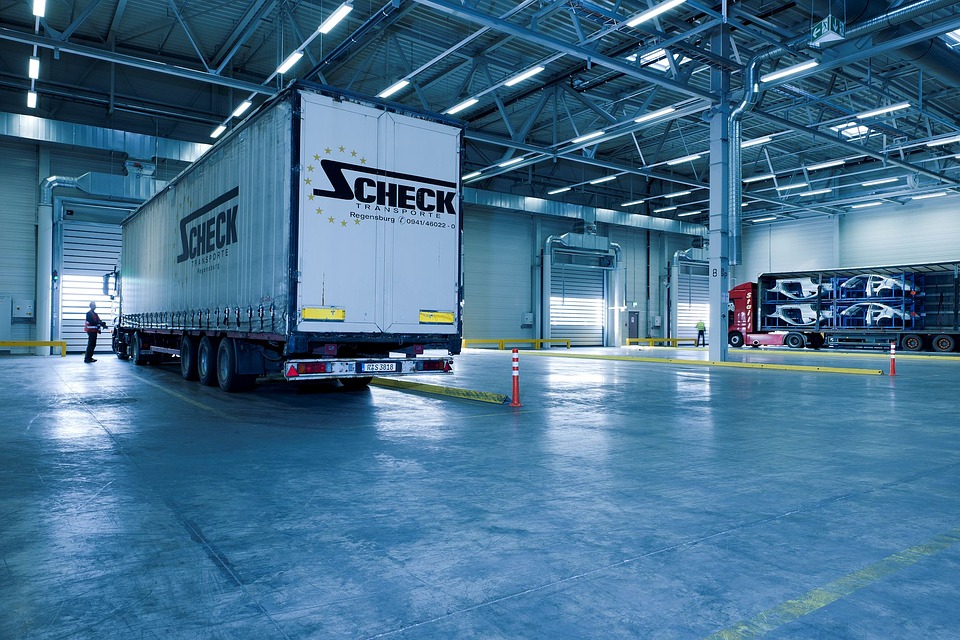 truck inside garage