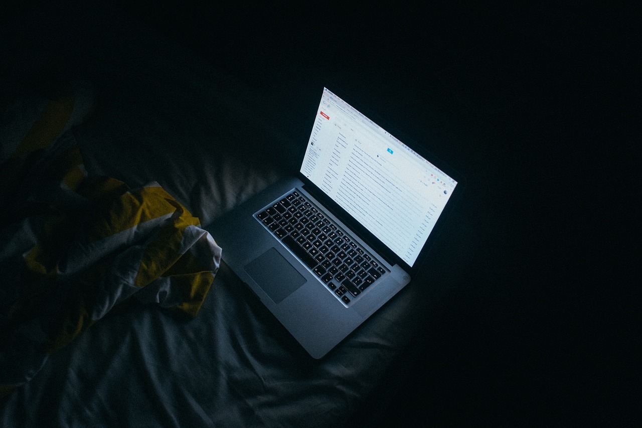 laptop in the dark